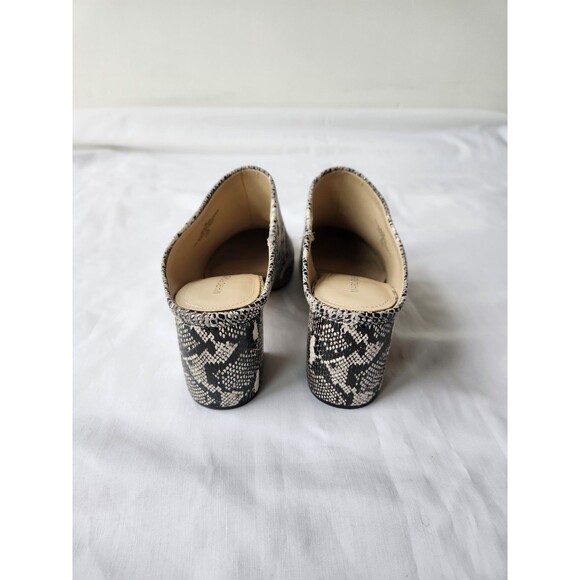 Marc Fisher 7 Ragni Gray Snake Leather Mule Pointed Toe 2.5"Block Heel Worn Once - Picture 6 of 10
